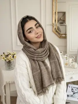 شال کنفی حوله ای پولکی وارداتی — مدل ۵۲۳ — تصویر ۱