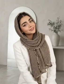 شال قلاب بافی پاییزه اورجینال وارداتی — تصویر ۲