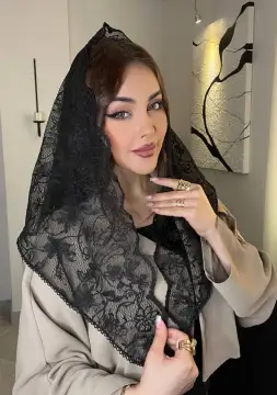 روسری دانتل سه گوش نگینی انحصاری — تصویر ۵