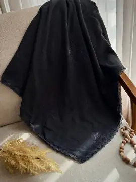 روسری خامه دوزی درختی دور دانتل قواره ۱۴۰ — تصویر ۵