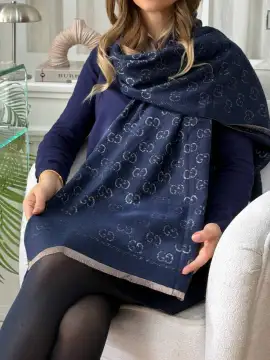 شال موهر صابونی سرمه ای — تصویر ۳