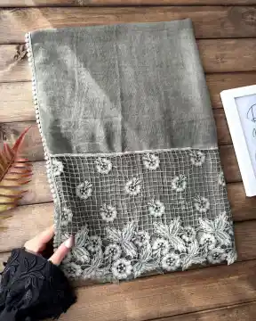 شال پاییزه مزونی دستک دانتل‌دار وارداتی — تصویر ۴
