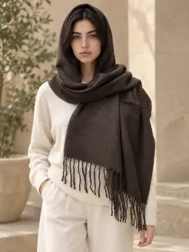 شال موهر میکس قهوه ای — تصویر ۴