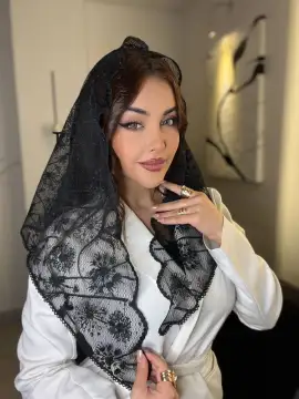 روسری دانتل سه گوش نگینی انحصاری