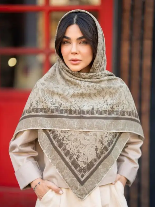 روسری نخی پاییزه دست دوز