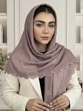 روسری خامه دوزی پاپیون قواره ۱۴۰ وارداتی
