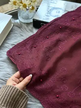روسری خامه دوزی مرواریدی قواره ۱۴۰ وارداتی — تصویر ۲