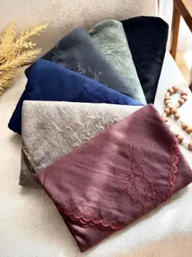 روسری خامه دوزی درختی دور دانتل قواره ۱۴۰ — تصویر ۷