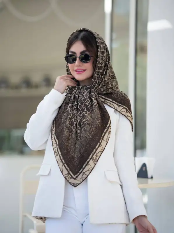 روسری نخی پاییزه دست دوز