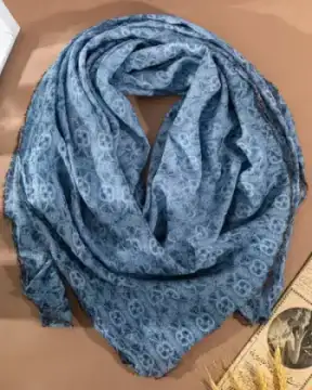 روسری پفکی پارچه حریرتویل وارداتی — تصویر ۲