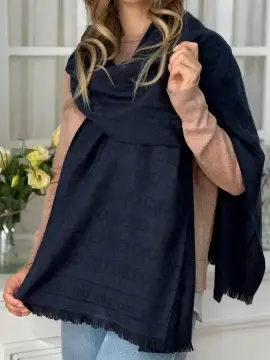 شال موهر ژاکارد سرمه ای