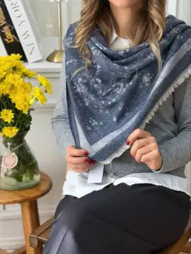 روسری موهر شکوفه دیور وارداتی — تصویر ۴