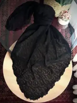 روسری پفکی پارچه حریرتویل وارداتی — تصویر ۲