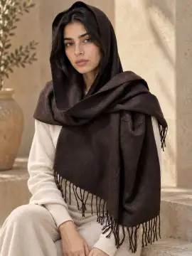 شال موهر میکس قهوه ای — تصویر ۸